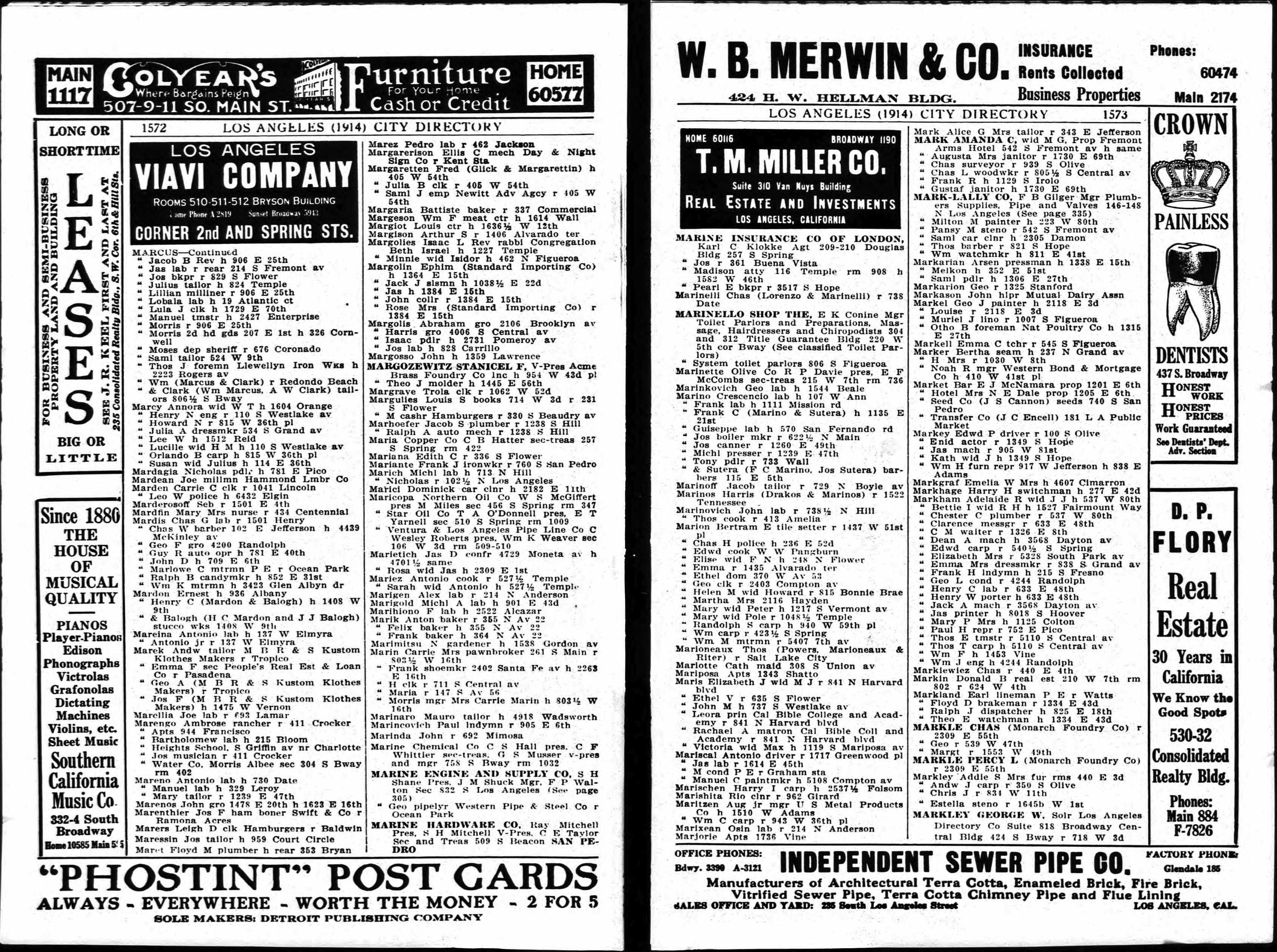 Document image missing. Admin needs to fix. 1914 Los Angeles City Directory. p1572. Marietich Jas D. Rosa.jpg