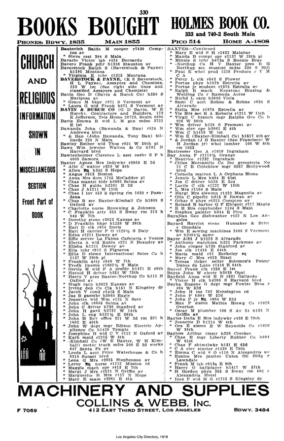 Document image missing. Admin needs to fix. 1918 Los Angeles City Directory. p330. Bautovich.jpeg