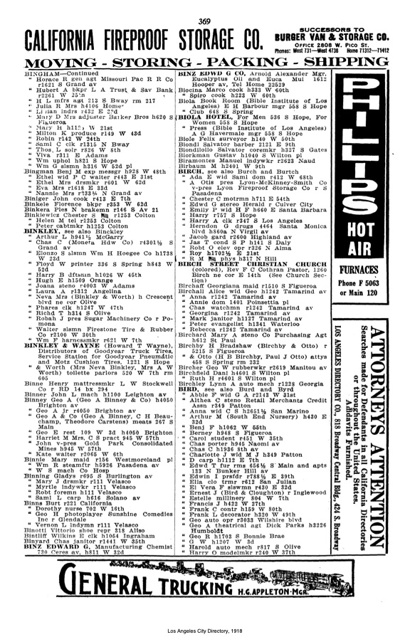 Document image missing. Admin needs to fix. 1918 Los Angeles City Directory. p369. Biocina.jpeg