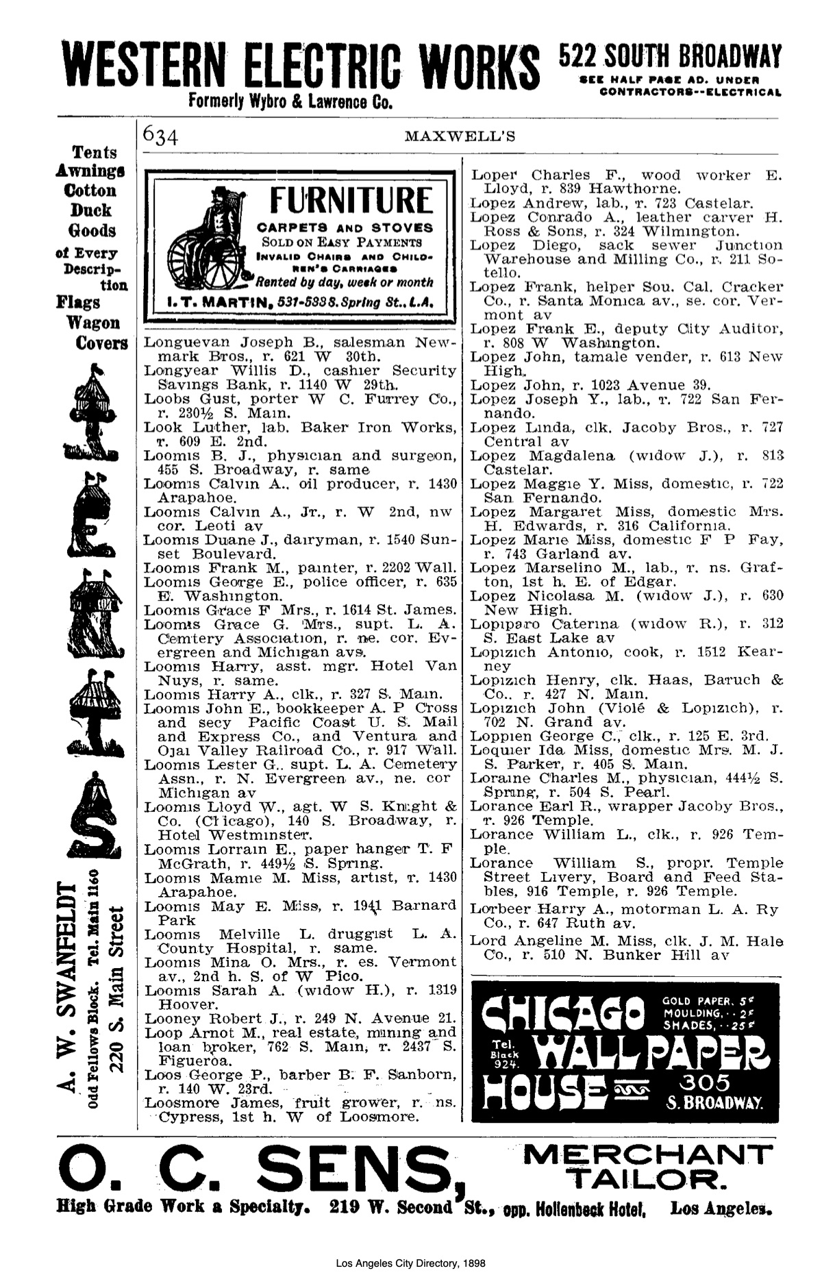 Document image missing. Admin needs to fix. 1898 Los Angeles City Directory. p634. Lopizich.jpg